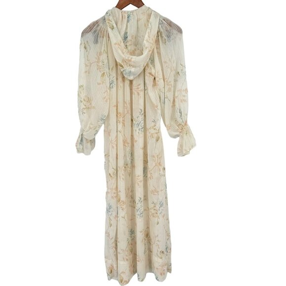 Gilligan & O'Malley Cottage Core Floral Vintage Nightgown smocked hooded medium - Picture 2 of 16